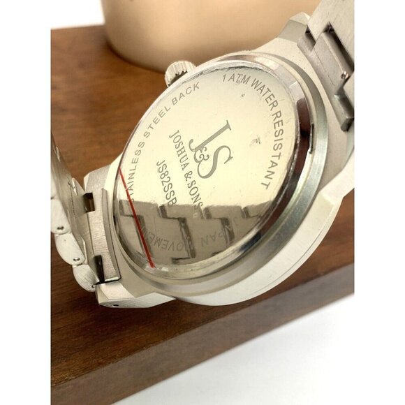 Joshua & Sons Men's Watch JS82SSB Quartz Black Dial Silver Stainless Ste… - Picture 7 of 15